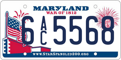 MD license plate 6AC5568