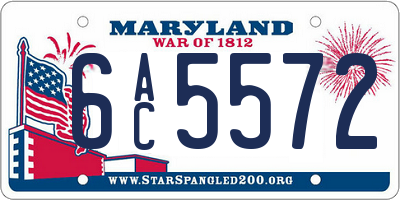 MD license plate 6AC5572