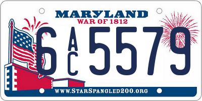 MD license plate 6AC5579