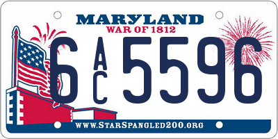 MD license plate 6AC5596