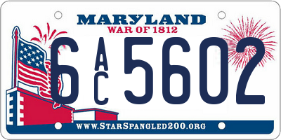 MD license plate 6AC5602