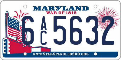 MD license plate 6AC5632