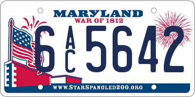 MD license plate 6AC5642