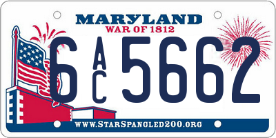 MD license plate 6AC5662