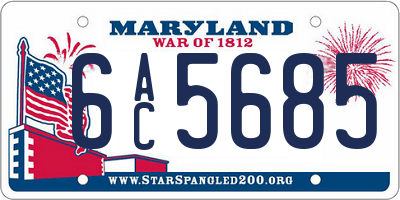 MD license plate 6AC5685