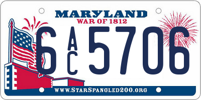 MD license plate 6AC5706