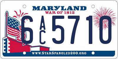 MD license plate 6AC5710