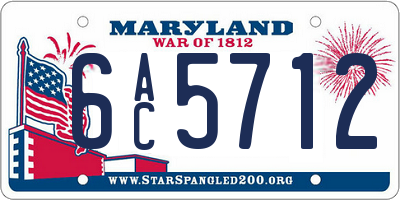 MD license plate 6AC5712