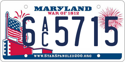 MD license plate 6AC5715