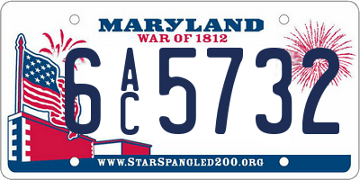 MD license plate 6AC5732