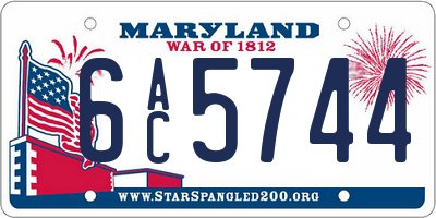 MD license plate 6AC5744