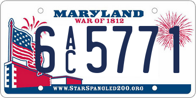 MD license plate 6AC5771