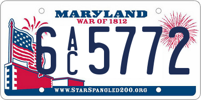 MD license plate 6AC5772