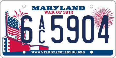 MD license plate 6AC5904