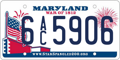 MD license plate 6AC5906