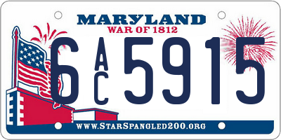 MD license plate 6AC5915