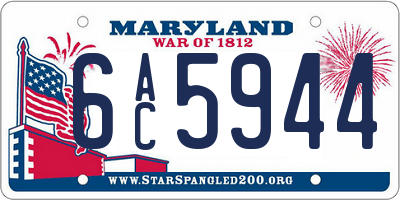 MD license plate 6AC5944