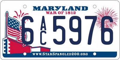 MD license plate 6AC5976