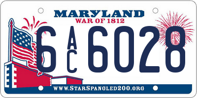 MD license plate 6AC6028