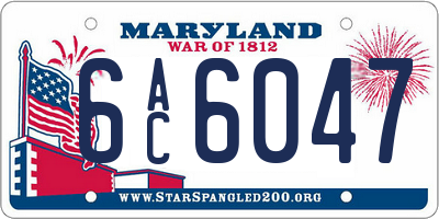 MD license plate 6AC6047