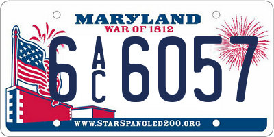 MD license plate 6AC6057
