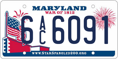 MD license plate 6AC6091