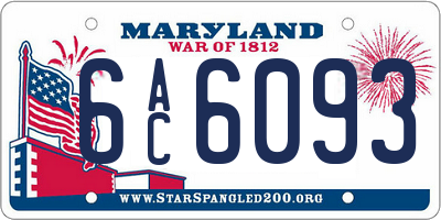 MD license plate 6AC6093