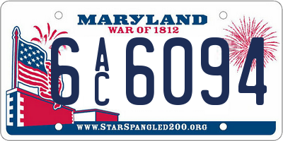 MD license plate 6AC6094