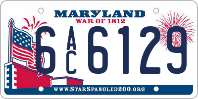 MD license plate 6AC6129