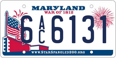 MD license plate 6AC6131