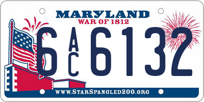 MD license plate 6AC6132