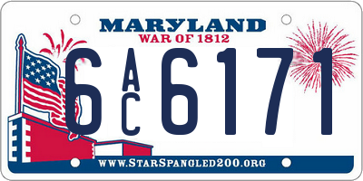 MD license plate 6AC6171