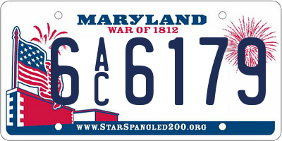 MD license plate 6AC6179