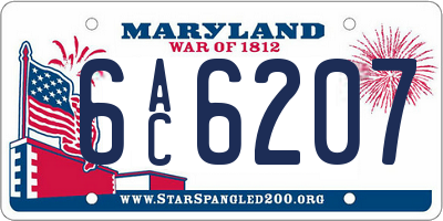 MD license plate 6AC6207