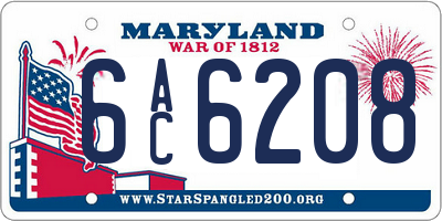 MD license plate 6AC6208