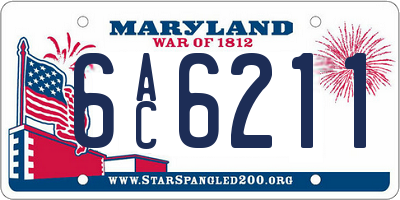 MD license plate 6AC6211