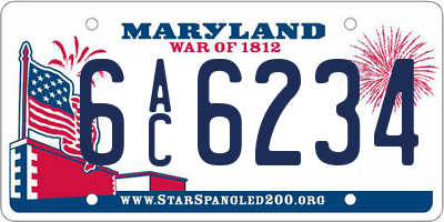 MD license plate 6AC6234