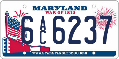 MD license plate 6AC6237