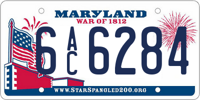 MD license plate 6AC6284