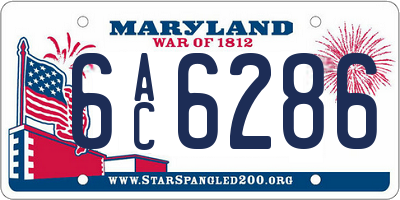 MD license plate 6AC6286