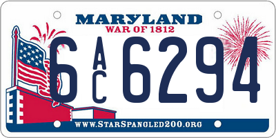 MD license plate 6AC6294