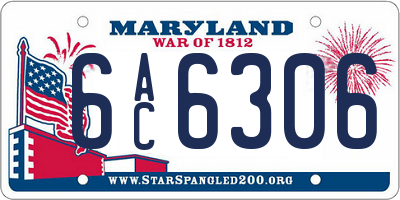 MD license plate 6AC6306