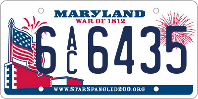 MD license plate 6AC6435