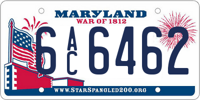 MD license plate 6AC6462