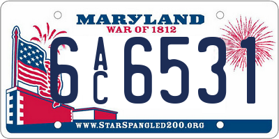 MD license plate 6AC6531