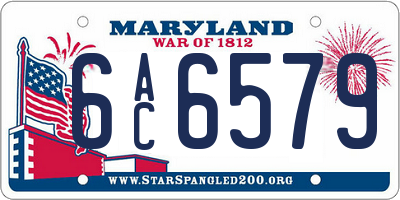 MD license plate 6AC6579