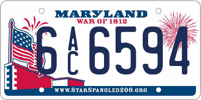 MD license plate 6AC6594