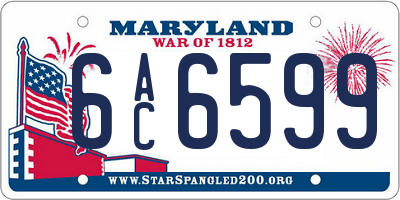 MD license plate 6AC6599