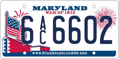 MD license plate 6AC6602