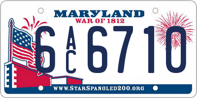 MD license plate 6AC6710